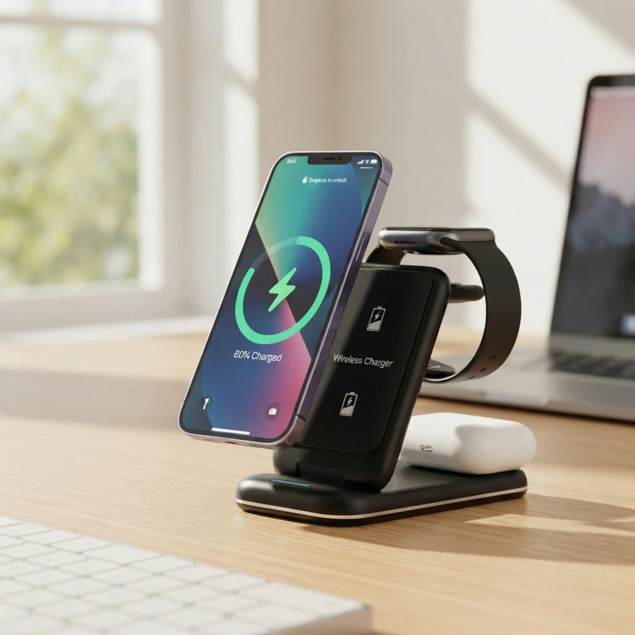3-in-1 Wireless Charger Foldable Removable Charger 1